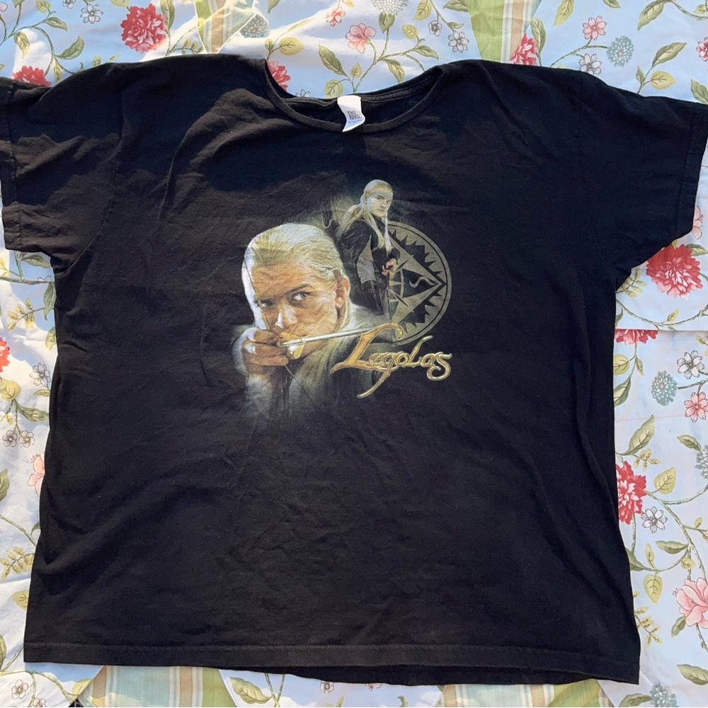 Vintage The Lord of the Rings Legalos Black Graphic T-Shirt - Picture 9 of 14